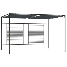 Berkfield Home Gazebo with Retractable Roof 4x3x2.3 m Anthracite 180 g/m ² in Black - thumbnail 1