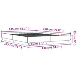 Berkfield Home Durable Bed Frame without Mattress Sonoma Oak 135x190 cm Double in Light Oak - thumbnail 9