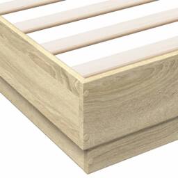 Berkfield Home Durable Bed Frame without Mattress Sonoma Oak 135x190 cm Double in Light Oak - thumbnail 7