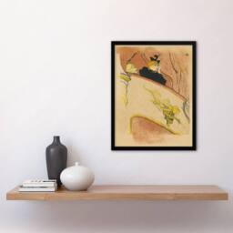 Artery8 Toulouse Lautrec Framed Wall Art Box Sit with Gilded Mask Sketch in Beige - Size: A4 - thumbnail 2