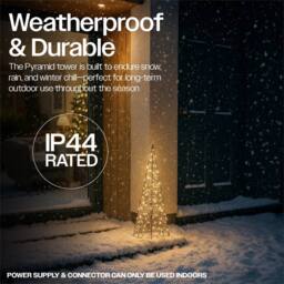 Xmas Haus 20x20x57cm Black Tower Tree 300Warm White MicroLed 5M Lead - Size: 20 x 20 x 57 cm - thumbnail 4