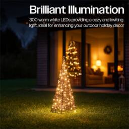 Xmas Haus 20x20x57cm Black Tower Tree 300Warm White MicroLed 5M Lead - Size: 20 x 20 x 57 cm - thumbnail 5