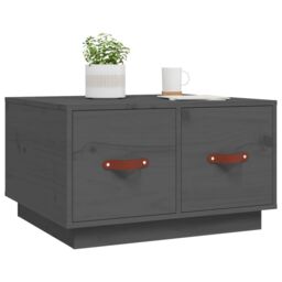 Berkfield Home Coffee Table Grey 60x53x35 cm Solid Wood Pine - Size: 60 x 53 x 35 cm - thumbnail 4