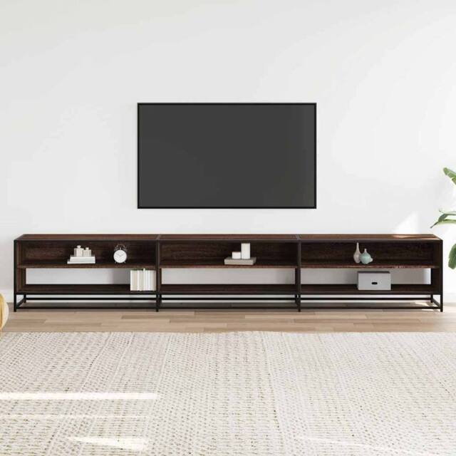 Berkfield Home TV Cabinet Brown Oak 270x40x46 cm Engineered Wood - Size: 270 x 40 x 46 cm - image 1