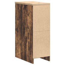 Berkfield Home Garage Storage Cabinet Smoked Oak 30x51x85 cm Solid Wood Pine in Brown - Size: 30 x 51 x 85 cm - thumbnail 8