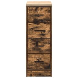 Berkfield Home Garage Storage Cabinet Smoked Oak 30x51x85 cm Solid Wood Pine in Brown - Size: 30 x 51 x 85 cm - thumbnail 6