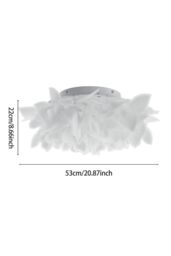 Living and Home Artistic Floral Petal - Shaped White Flush Mount Ceiling Light - thumbnail 4