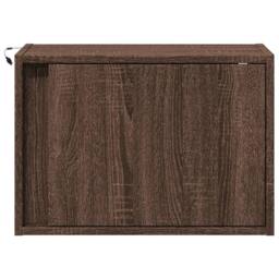 Berkfield Home Durable Wall-mounted Bedside Cabinet with LED Lights Brown Oak - thumbnail 6