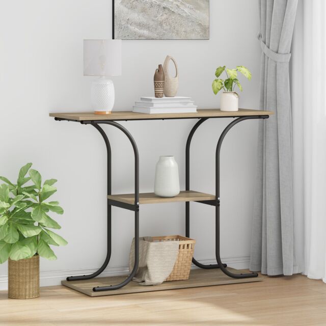 Berkfield Home Console Table Sonoma oak 101 x 35 x 80.5 cm Engineered wood in Brown - image 1