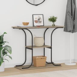 Berkfield Home Console Table Sonoma oak 101 x 35 x 80.5 cm Engineered wood in Brown - thumbnail 4