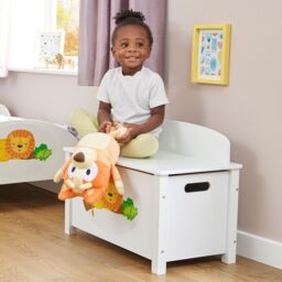 Liberty House Toys Jungle Wooden Toy Box in White - thumbnail 2