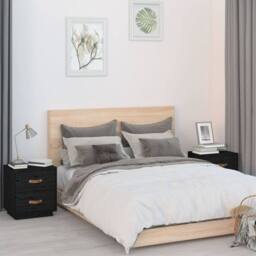 Berkfield Home Beautiful Bedside Cabinets 2 pcs Black 40x34x45 cm Solid Wood Pine - Size: 40 x 34 x 45 cm - thumbnail 2