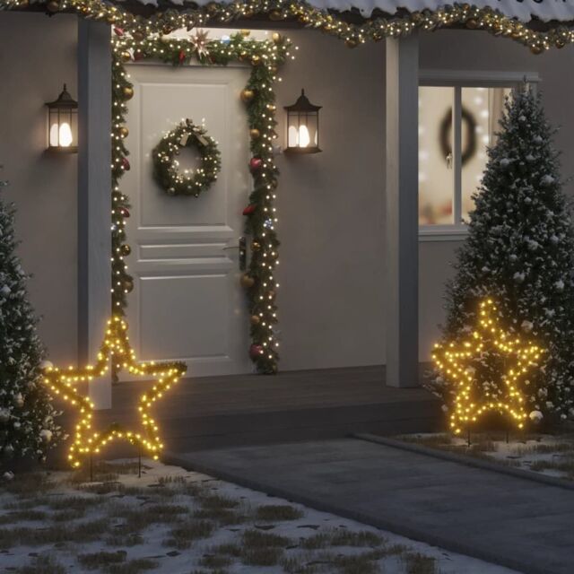 Berkfield Home Christmas Light Decoration with Spikes Star 115 LEDs 85 cm in Green - image 1