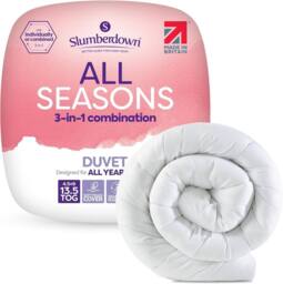 Slumberdown 3 in 1 All Seasons Combi 13.5 Tog (4.5+9.0 tog) Duvet in White - Size: Single - thumbnail 1