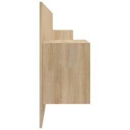 Berkfield Home Bed Headboard with Cabinets Sonoma Oak Engineered Wood in Brown - thumbnail 4