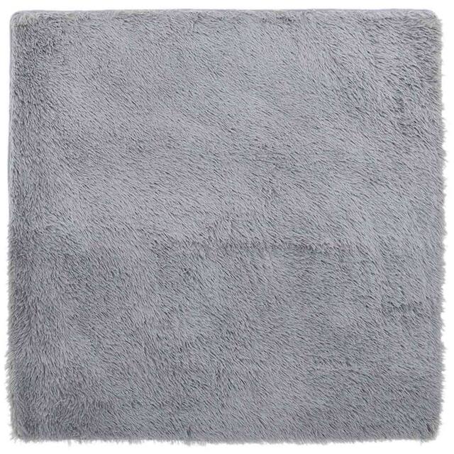 Berkfield Home Shaggy Rug High Pile NAVARRA Light Grey 200x200 cm Polyester - Size: Medium - image 1