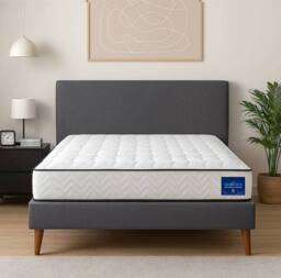 Bedzonline 4FT Pocket Spring Mattress - for Full Body Support, Breathable Comfort & Restful Sleep in White - Size: Small Double - thumbnail 1