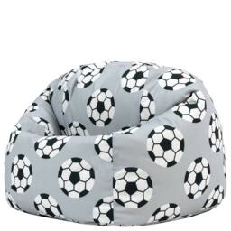 icon Kids Printed Football Childrens Childrens Bean Bag Armchair in Pale Grey - Size: Medium - thumbnail 3
