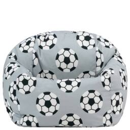 icon Kids Printed Football Childrens Childrens Bean Bag Armchair in Pale Grey - Size: Medium - thumbnail 4