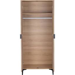 Seconique Miami 2 Door Wardrobe - Oak Effect / Black in Light Oak - thumbnail 3