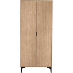 Seconique Miami 2 Door Wardrobe - Oak Effect / Black in Light Oak - thumbnail 4