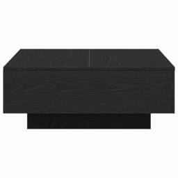 Berkfield Home Modern Black Oak Coffee Table - 80x80x31 cm Made of Engineered Wood - Size: 80 x 80 x 31 cm - thumbnail 5
