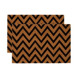 Nicola Spring Coir Door Mats - 60 x 40cm - Zig Zag - Set of 2 - Size: 40 cm x 60 cm - thumbnail 1