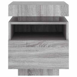 Berkfield Home Decorative Bedside Cabinet with LED Lights Grey Sonoma 40x39x48.5 cm - thumbnail 7