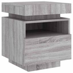 Berkfield Home Decorative Bedside Cabinet with LED Lights Grey Sonoma 40x39x48.5 cm - thumbnail 5