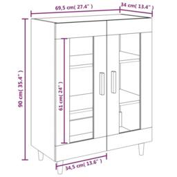Berkfield Home Sideboard Sonoma Oak 69.5x34x90 cm Engineered Wood in Light Tan - thumbnail 8