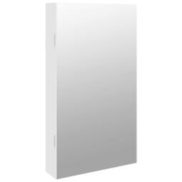 Berkfield Home Mirror Jewellery Cabinet with LED Lights Wall Mounted White