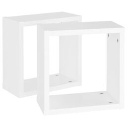 Berkfield Home Wall Cube Shelves 2 pcs White 30x15x30 cm - Size: 30 x 15 x 30 cm - thumbnail 4
