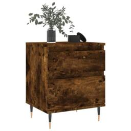 Berkfield Home Bedside Cabinet Smoked Oak 40x35x50 cm Engineered Wood in Brown - Size: 40 x 35 x 50 cm - thumbnail 4