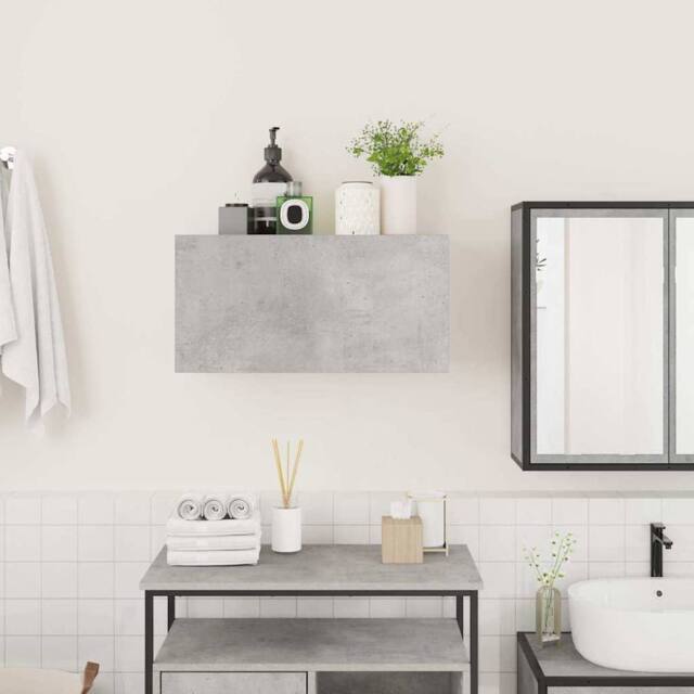 Berkfield Home Decorative Bathroom Wall Cabinet Concrete Grey 60x25x30 cm Engine - Size: 60 x 25 x 30 cm - image 1