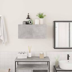 Berkfield Home Decorative Bathroom Wall Cabinet Concrete Grey 60x25x30 cm Engine - Size: 60 x 25 x 30 cm