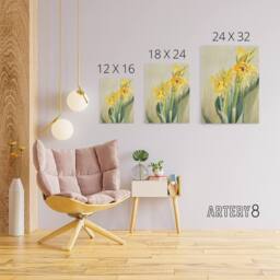 "Artery8 Yellow Canna Lily Flowers Canvas Wall Art Print Hannah Overbeck in Beige - Size: W18"" x H24""" - thumbnail 4