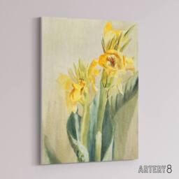 "Artery8 Yellow Canna Lily Flowers Canvas Wall Art Print Hannah Overbeck in Beige - Size: W18"" x H24""" - thumbnail 2