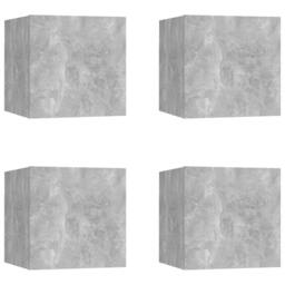 Berkfield Home Wall Mounted TV Cabinets 4 pcs Concrete Grey 30.5x30x30 cm - thumbnail 2