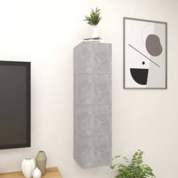 Berkfield Home Wall Mounted TV Cabinets 4 pcs Concrete Grey 30.5x30x30 cm - thumbnail 3