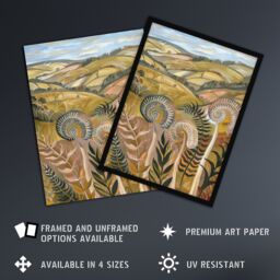 "Artery8 Cleveland Way Yorkshire Hiking Floral Ammonite Framed Art Print in Brown - Size: W12"" x H16""" - thumbnail 2