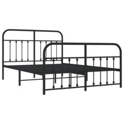Berkfield Home Metal Bed Frame with Headboard & Footboard Black 140x200 cm - thumbnail 5
