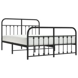Berkfield Home Metal Bed Frame with Headboard & Footboard Black 140x200 cm - thumbnail 3