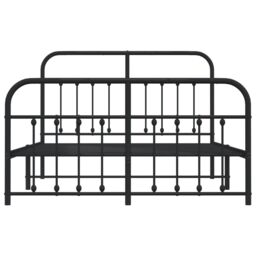 Berkfield Home Metal Bed Frame with Headboard & Footboard Black 140x200 cm - thumbnail 6