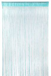 Neel Blue Glitter String Curtain Panel, Ivory, 200cm x 100cm in Turquoise - Size: 100 cm width x 200 cm drop - thumbnail 1