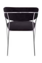 Orsina Tamzin Channel Chrome Finish Dining Chair in Black - thumbnail 4