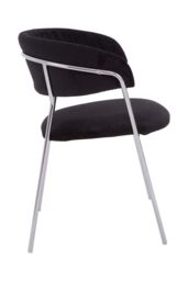 Orsina Tamzin Channel Chrome Finish Dining Chair in Black - thumbnail 3