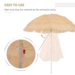 OUTSUNNY Patio Garden Hawaii Beach Sun Umbrella Sunshade Hawaiian Parasol in Yellow - thumbnail 6