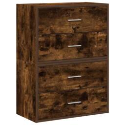 Berkfield Home Cabinets with 2 Drawers 2 pcs Smoked Oak 60x31x40 cm Engineered Wood in Brown - Size: 60 x 31 x 40 cm - thumbnail 1