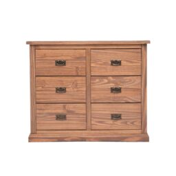 Cabinet Bits Tirolo 6 Drawer Chest of Drawers Bras Drop Handle in Brown - thumbnail 2