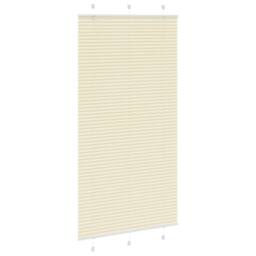 Berkfield Home Pleated Blind Cream 105x200 cm Fabric Width 104.4 cm Polyester - thumbnail 1